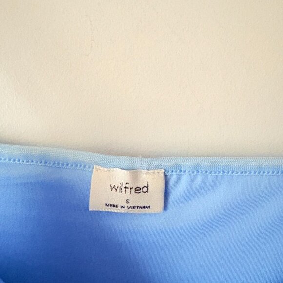 Aritzia Wilfred Jazz Mini Dress Smocked Blue Size Small - Picture 5 of 6